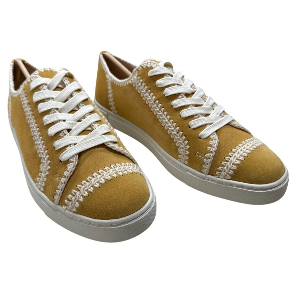 FRYE Shoes Womens Size 10 Marigold Crochet Lace Up Leather Sneakers FR40847